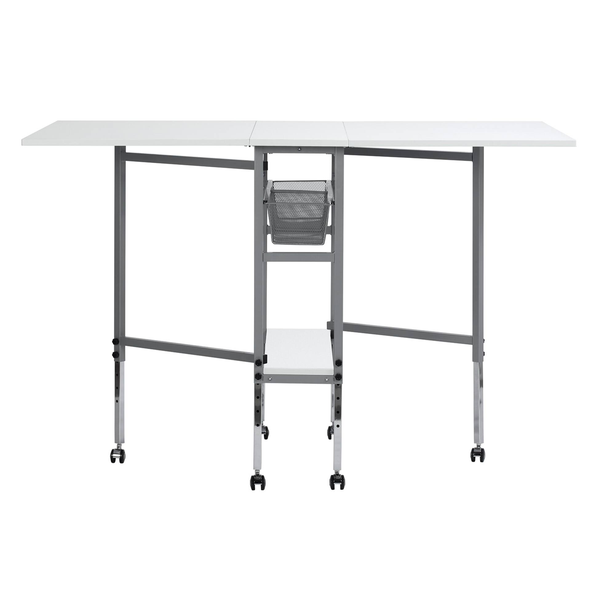 Sew Ready Craft Table with Storage Basket & Shelf